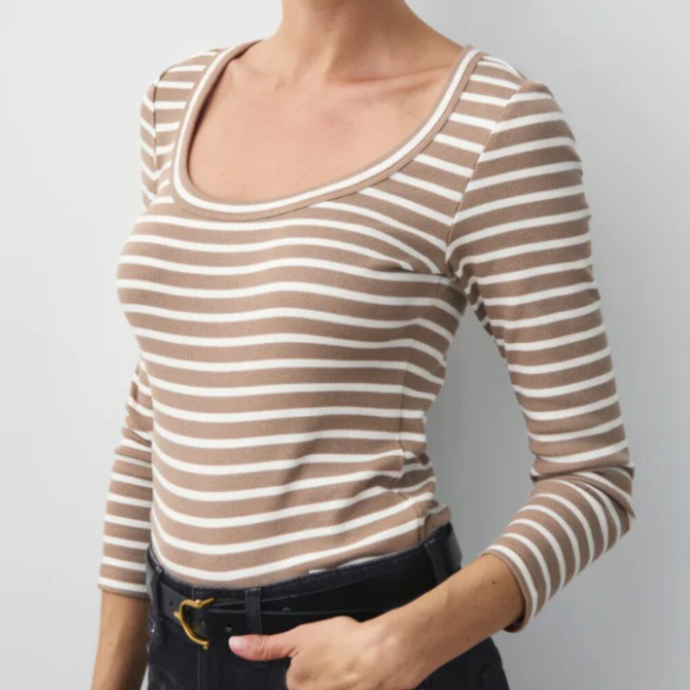 AYR - NWOT - The Open Ended Tee - Size M - Dune Stripe